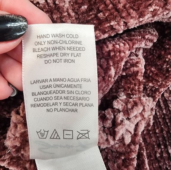 7 For All Man Kind Maroon Chenille Like Sweater Size Sm - Picture 5 of 7
